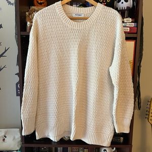 Old Navy tunic length textured sweater cream large